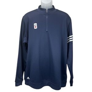 Adidas‎ Men’s XL ClimaLite Quarter Zip Pullover Navy Miller Lite Logo Golf
